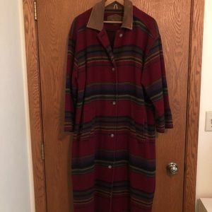 Antique Woolrich Striped Blanket Coat - Large